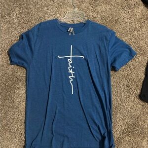 Women's Blue Faith Cross Tee